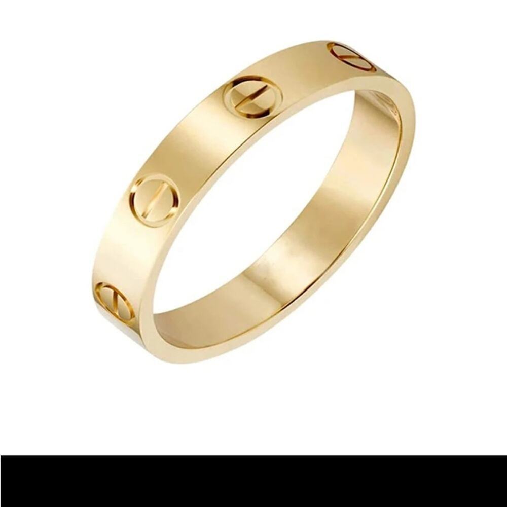 NWT 18k Gold Plated Love Screw Ring-Fashion Jewelry Size 7 - Picture 4 of 4